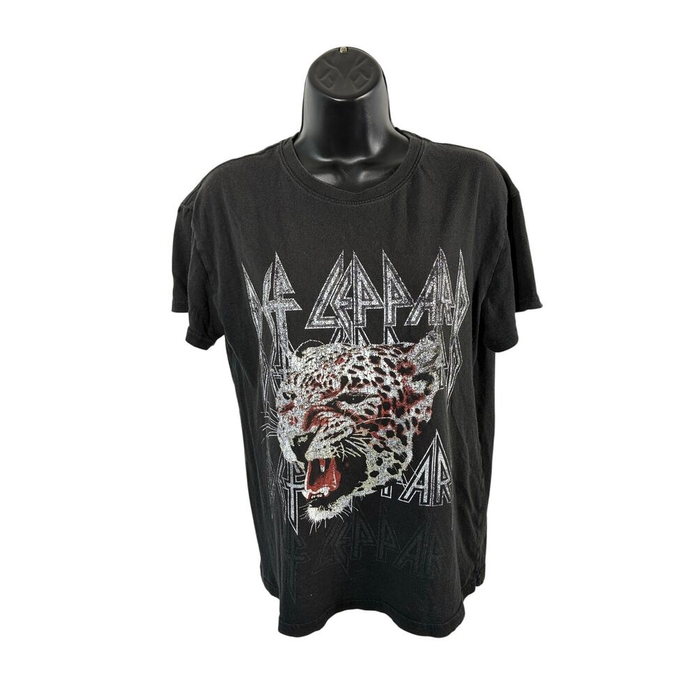 Def Leppard Leopard Graphic Band T Shirt Black Medium M